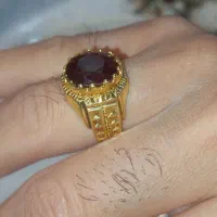 انگشتر یاقوت اصل آفریقا آبکاری طلا