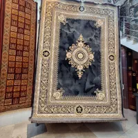 ژینوس مشکی ۱۲۰۰ شانه نگارین ۱۰۰ در ۱۰۰ نخ اکرولیک|فرش|مشهد, امیر|دیوار
