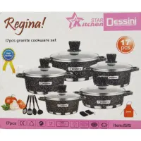 سرویس قابلمه مارک دسینی 17تیکه تابه رژیمی چدن حارج|ظروف پختوپز|یزد, |دیوار