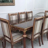 مبلمان استیل ۹ نفره همراه میز ناهار خوری ۸نفره