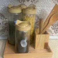 ست بانکه پیرکس با روغن ریز و رایزر یا سینی بامبو