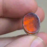 انگشتر عقیق با خط کوفی و تربت قتلگاه