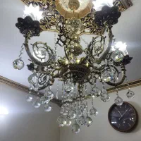 ۴ عدد لوستر ۵ شاخه تمام برنج|لوستر و چراغ آویز|تهران, نیروی هوایی (پیروزی)|دیوار