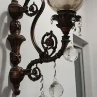 دوعدد لوستر دیواری برنز