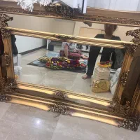آینه چوب گردو ورق طلا تمام منبت