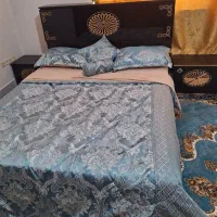 تخت دونفره بادوتا پاتختی چوب اصل