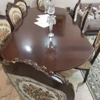 مبل ۹ نفره چوب گردو + ناهارخوری ۸ نفره سالم و تمیز|مبلمان خانگی و میز عسلی|تهران, هروی|دیوار