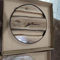 ساعت دیواری اکبند فریم فلزی جنس چوبی