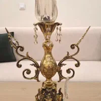 دو عدد شمعدان برنجی برقی|لوستر و چراغ آویز|رودهن, |دیوار