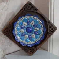 بشقاب میناکاری صنایع دستی قلم آبی|صنایع دستی و سایر لوازم تزئینی|ری, شهید بهشتی|دیوار