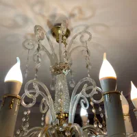 لوستر ۸شاخه کریستالی|لوستر و چراغ آویز|تبریز, |دیوار