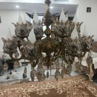 لوستر برنجی ۱۶ شعله ۸شاخه|لوستر و چراغ آویز|تهران, وردآورد|دیوار