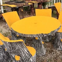 میز و صندلی و کباب پز بتنی|میز و صندلی غذاخوری|طاهرگوراب, |دیوار