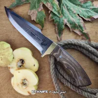 چاقوی بوشگرفت فولادی مصطفی دستساز (زنجان)+غلاف چرم