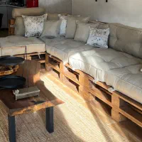 مبل ال طرح پالت ۷ نفره|مبلمان خانگی و میز عسلی|نوشهر, |دیوار