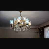 لوستر برنز 8 شاخه 16 شعله|لوستر و چراغ آویز|تبریز, |دیوار