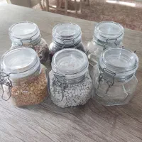 ۶ عددنگهدارنده شیشه ای محکم با درب کیپ