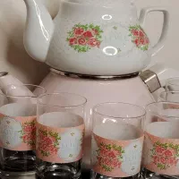 قوری و کتری گل دار فانتزی ترکیه ای