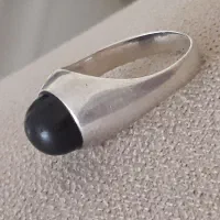 انگشتر عقیق جزء سیاه کهنه فابریک