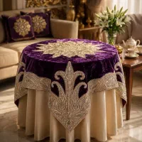 رومیزی ۵ تیکه سرمه‌دوزی دست‌دوز هند