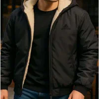 کاپشن مردانه مشکی داخل خز مدل adidas