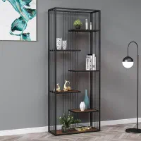 کتابخانه و استند دکوری چوب فلز مدل شهداد|کتابخانه، شلف، قفسههای دیواری|تهران, صادقیه|دیوار