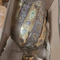 گلدان کریستال /اصل /جام /بزرگ طلاکوب|صنایع دستی و سایر لوازم تزئینی|قم, زنبیل آباد|دیوار