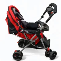 کالسکه کودک قرمز مشکی سالم و تمیز