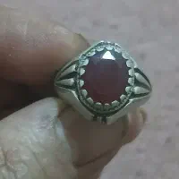 انگشترنقره قدیمی یاقوت معدنی قدمت دار