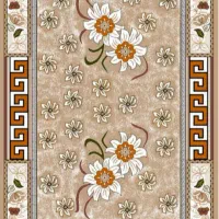 گلیم ماشینی با رنگ‌بندی طوسی فیلی بادومی لاکی|گلیم، جاجیم، گبه|بروجرد, |دیوار