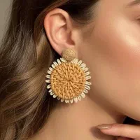 انواع گوشواره حصیری مدل فانتزی طرح طلا|بدلیجات|مشهد, گلشور|دیوار