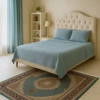 فرش دستباف ( بساک ) ۵۰ رج زیبا مرینوس تبریز|فرش|مشکیندشت, |دیوار