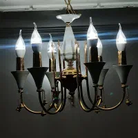 4 عدد لوستر 6 شاخه 4 عدد دیوار کوب طلایی