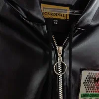 مانتو چرم مشکی کلاه دار