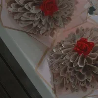رز روبانی دسته گل