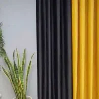 پرده با دوخت مینیمال و میل پرده فلزی