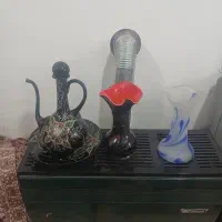 گلدان وافتابه لگن شیشه ای