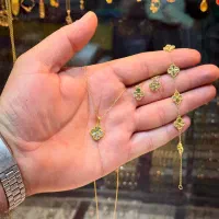 طلاکم/اجرت/زنجیر گردنی دستبند و حلقه ست