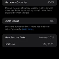 ایفون16باطری 100