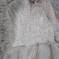 لباس عروس عربی تاج و تور و کت