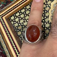 انگشتر عقیق پرتقالی کهنه