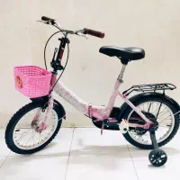 دوچرخه 16صورتی تاشو خوشگل در حد