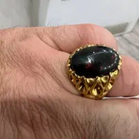 انگشتر نقره ابکاری طلا بلک اوپال آتشی