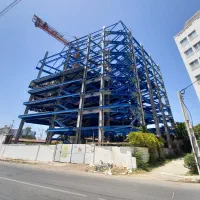 تنهاتر اسکلت فلزی و وافل بتنی