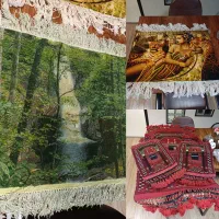 ۲ تخته تابلو فرش و ۱ تخته جانماز دست باف اصل