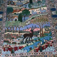 قالیچه ۴ متری کاشان گل ابریشم نو اکبند