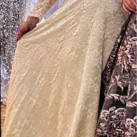 لباس مجلسی گیپور نباتی سایز ۴۴-۴۶