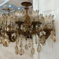 لوستر تمام برنج 6شاخه 12شعله