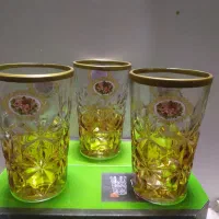 لیوان  طلایی گلدار