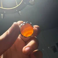 انگشتر عقیق قدیمی اصیل تعویض با قلیون برنجیه خوب